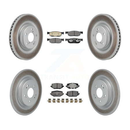 Front Rear Coated Disc Brake Rotors And Ceramic Pads Kit For 2022-2023 Acura MDX 3.5L KGT-103376