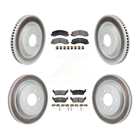 Front Rear Coated Disc Brake Rotors And Ceramic Pads Kit For Ford F-150 Lightning KGT-103377