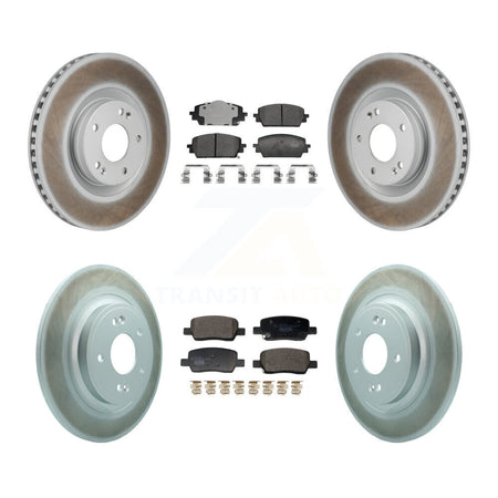 Front Rear Coated Brake Rotor Ceramic Pad Kit For Hyundai Santa Fe Kia Sorento GAS engine KGT-103382
