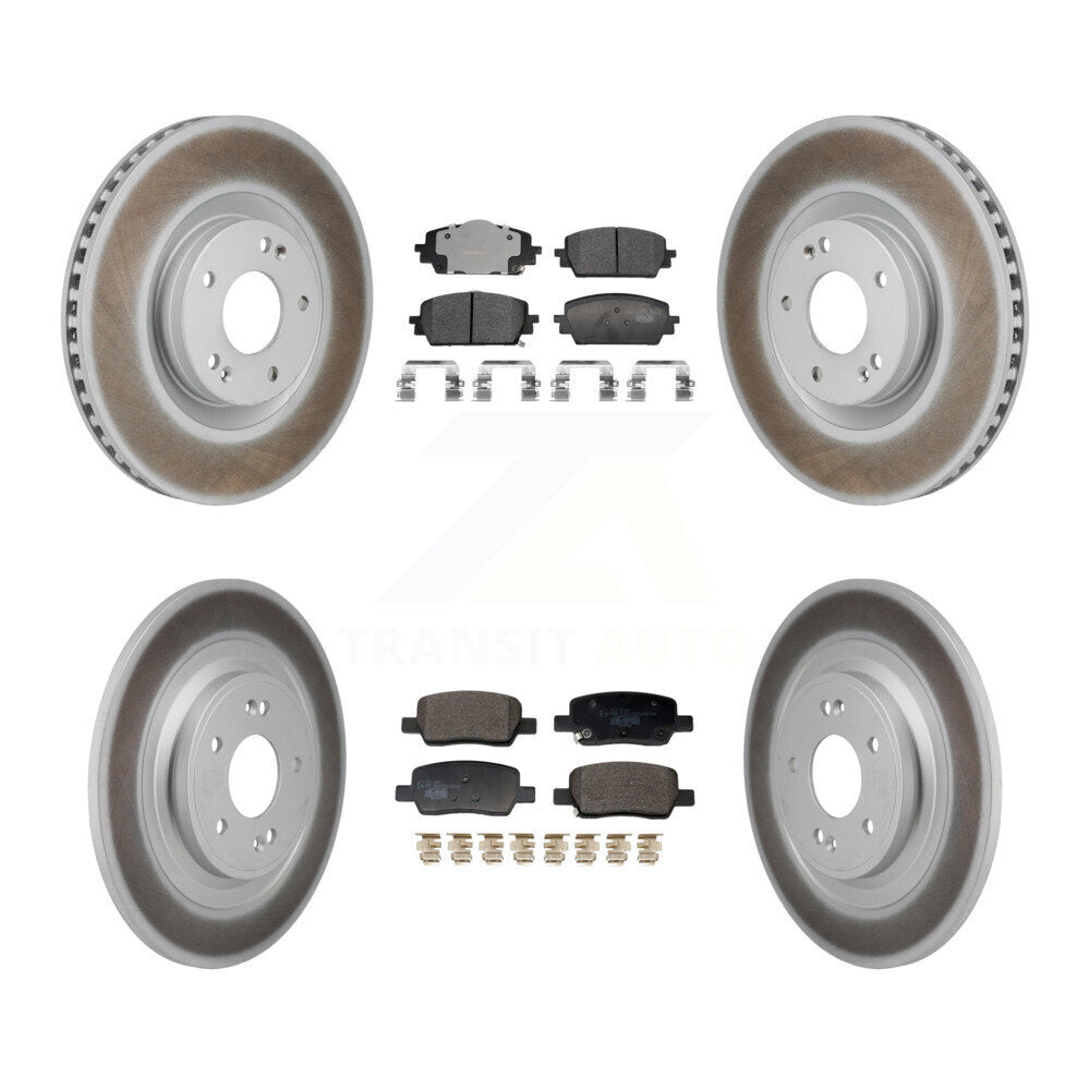 Front Rear Coated Disc Brake Rotor And Ceramic Pad Kit For Hyundai Santa Cruz Kia Sorento KGT-103383