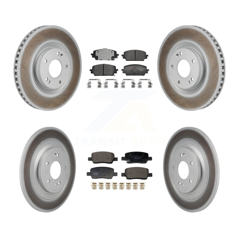 Front Rear Coated Disc Brake Rotor And Ceramic Pad Kit For Hyundai Santa Cruz Kia Sorento KGT-103383