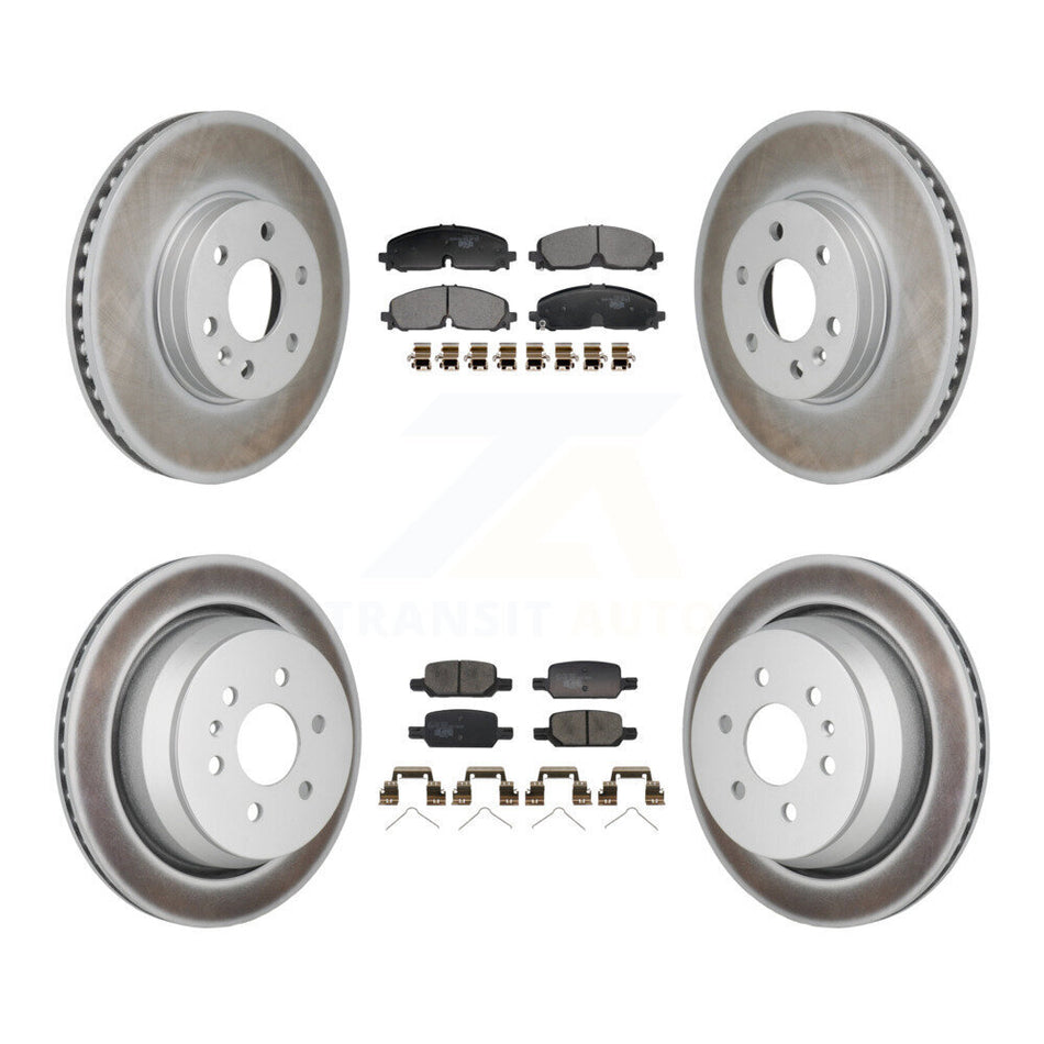 Front Rear Coated Brake Rotor Ceramic Pad Kit For 2021-2022 Chevrolet Colorado GMC Canyon KGT-103384