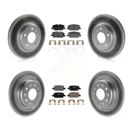 Front Rear Coated Disc Brake Rotors And Ceramic Pads Kit For Chevrolet Malibu KGT-103390