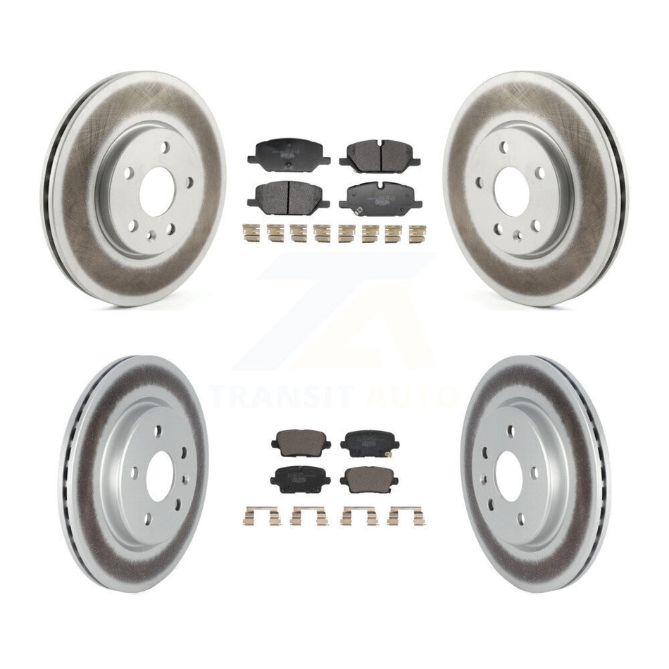Front Rear Coated Disc Brake Rotors And Ceramic Pads Kit For Buick Envision Cadillac XT4 KGT-103391