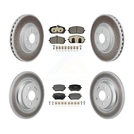Front Rear Coated Disc Brake Rotor & Ceramic Pad Kit For Mercedes-Benz GLB250 EQB 350 300 KGT-103395