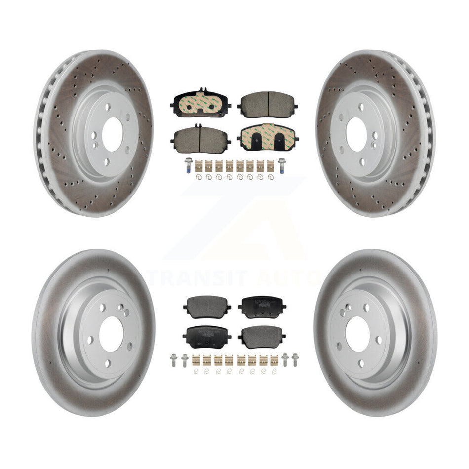Front Rear Coated Disc Brake Rotor & Ceramic Pad Kit For Mercedes-Benz GLB250 EQB 350 300 KGT-103395