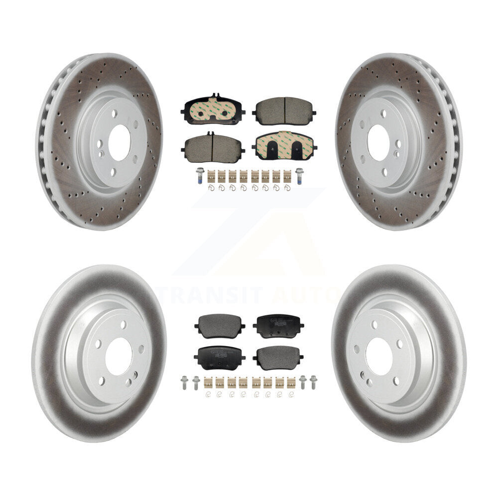 Front Rear Coated Disc Brake Rotor & Ceramic Pad Kit For Mercedes-Benz GLB250 EQB 350 300 KGT-103396