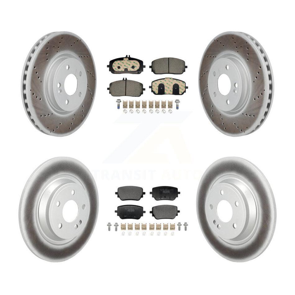 Front Rear Coated Disc Brake Rotor & Ceramic Pad Kit For Mercedes-Benz GLB250 EQB 350 300 KGT-103396