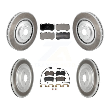 Front Rear Coated Disc Brake Rotors And Ceramic Pads Kit For Audi S8 S7 KGT-103399
