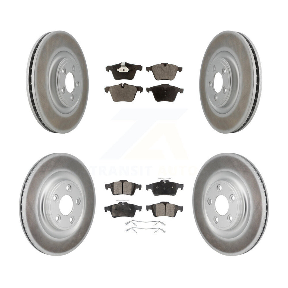 Front Rear Coat Brake Rotors Ceramic Pad Kit For 2016 Jaguar XJ With Manual Parking KGT-103406