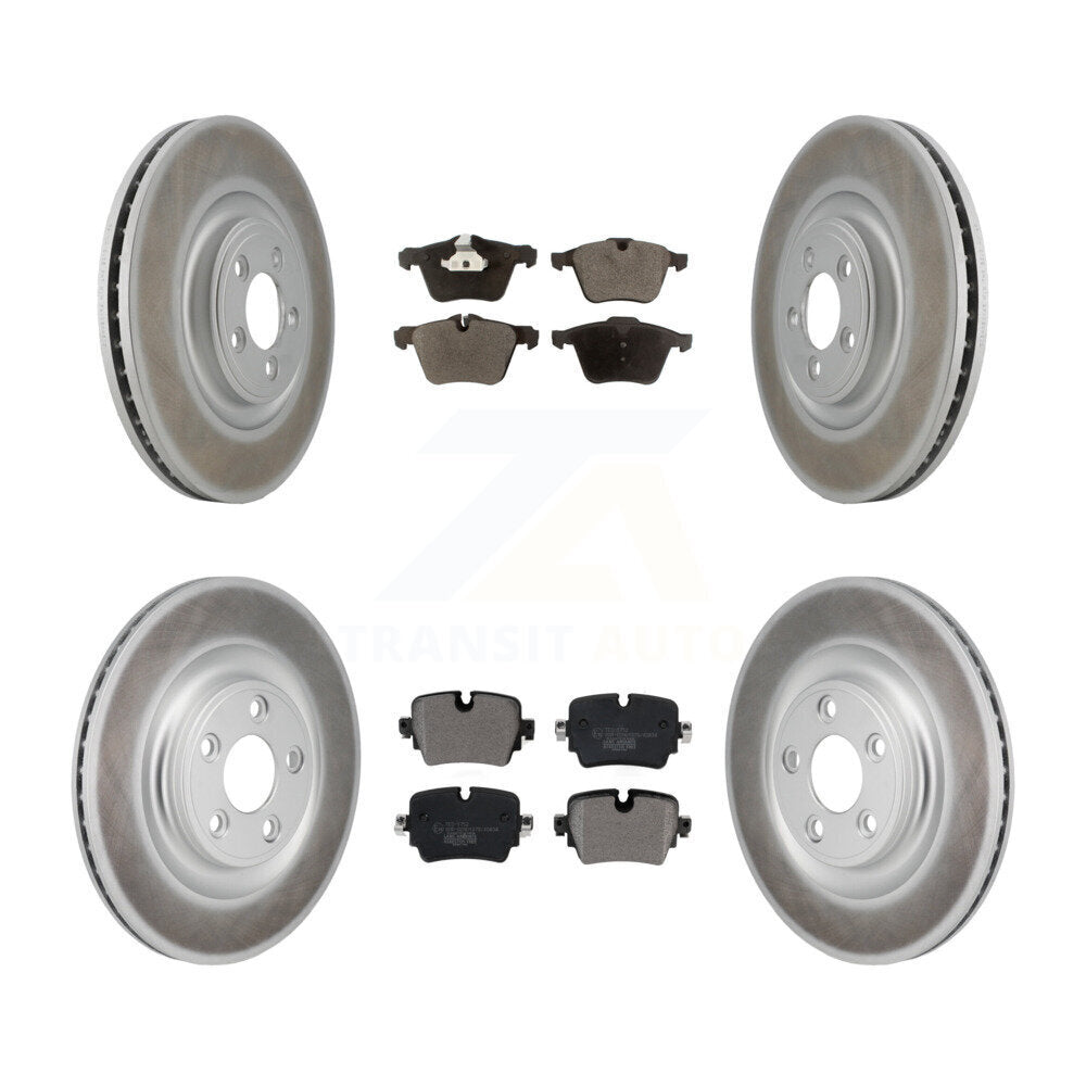 Front Rear Coated Disc Brake Rotors And Ceramic Pads Kit For Jaguar XJ KGT-103407