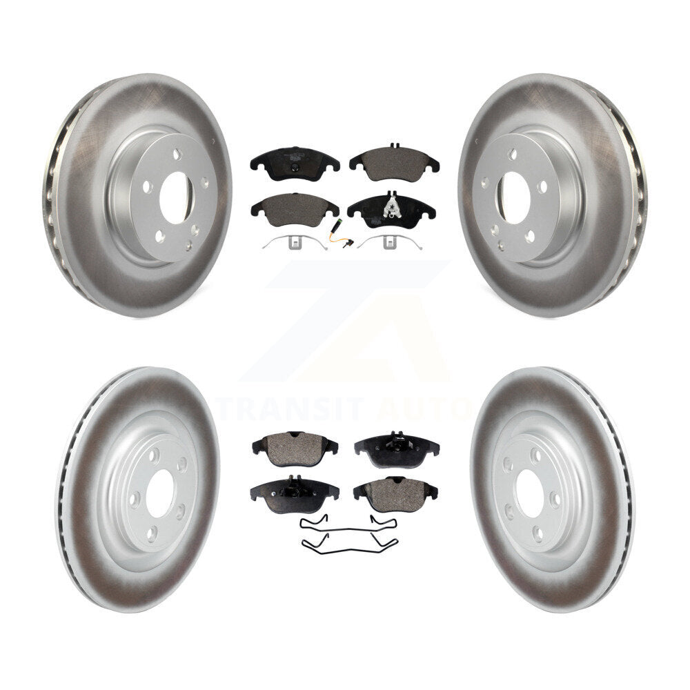 Front Rear Coated Disc Brake Rotors And Ceramic Pads Kit For Mercedes-Benz E400 KGT-103409