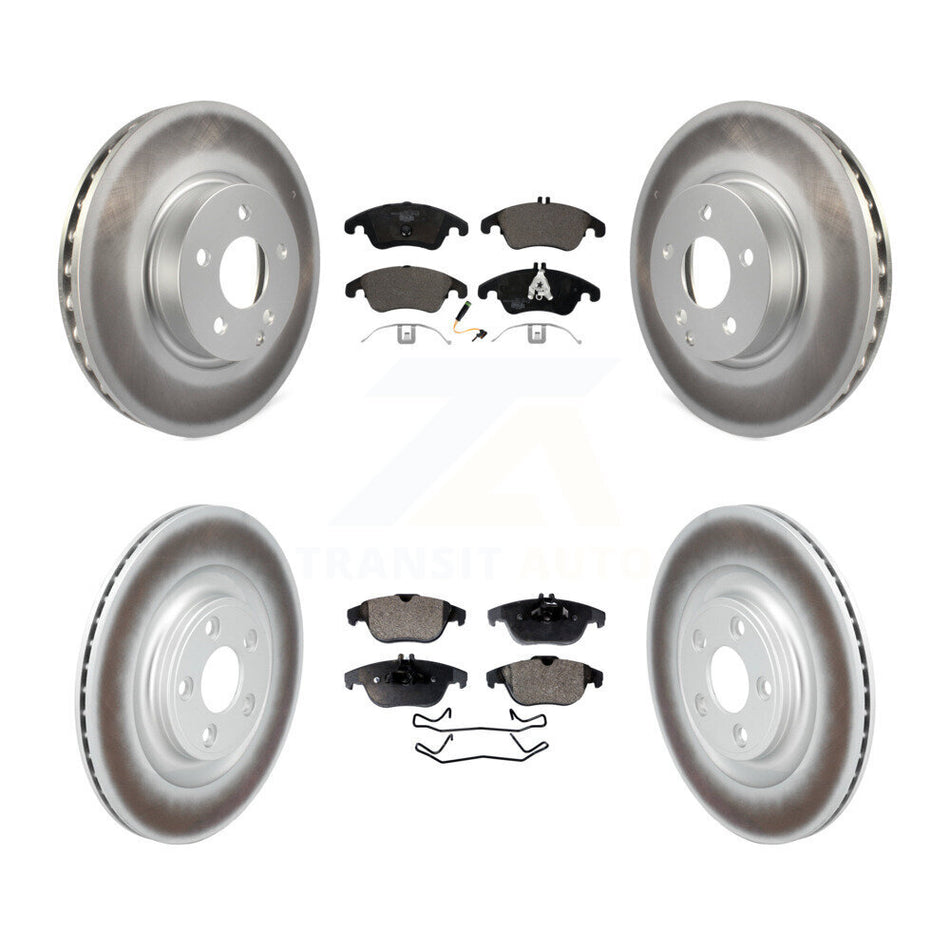 Front Rear Coated Disc Brake Rotors And Ceramic Pads Kit For Mercedes-Benz E400 KGT-103409