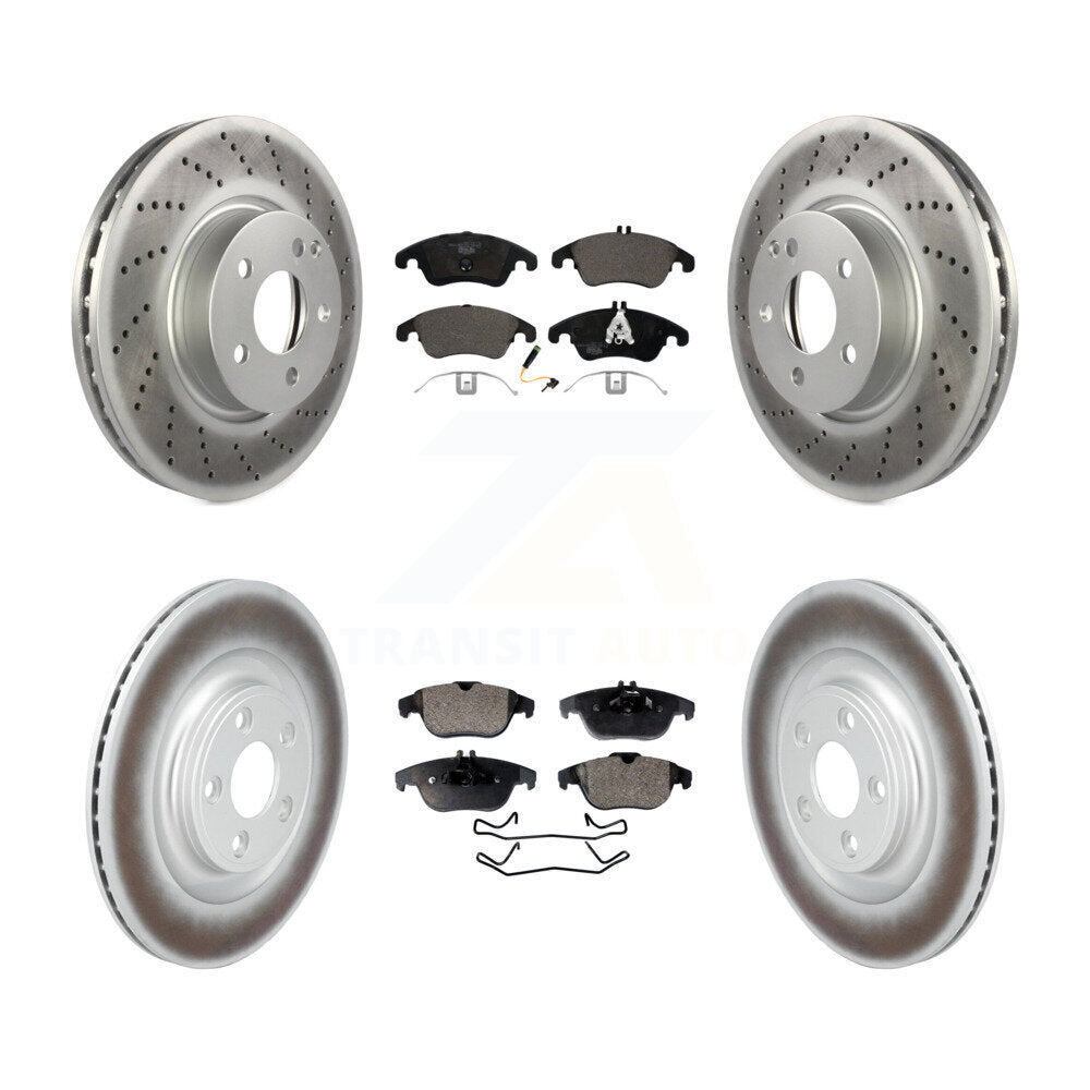 Front Rear Coated Disc Brake Rotors And Ceramic Pads Kit For Mercedes-Benz E400 KGT-103412