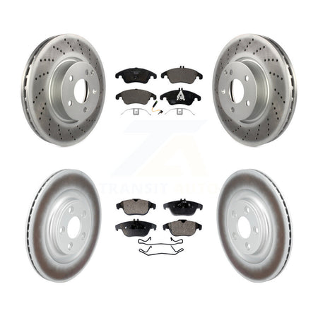 Front Rear Coated Disc Brake Rotors And Ceramic Pads Kit For Mercedes-Benz E400 KGT-103412