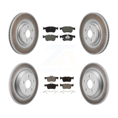 Front Rear Coated Disc Brake Rotors And Ceramic Pads Kit For 2022-2023 Ford Maverick KGT-103420