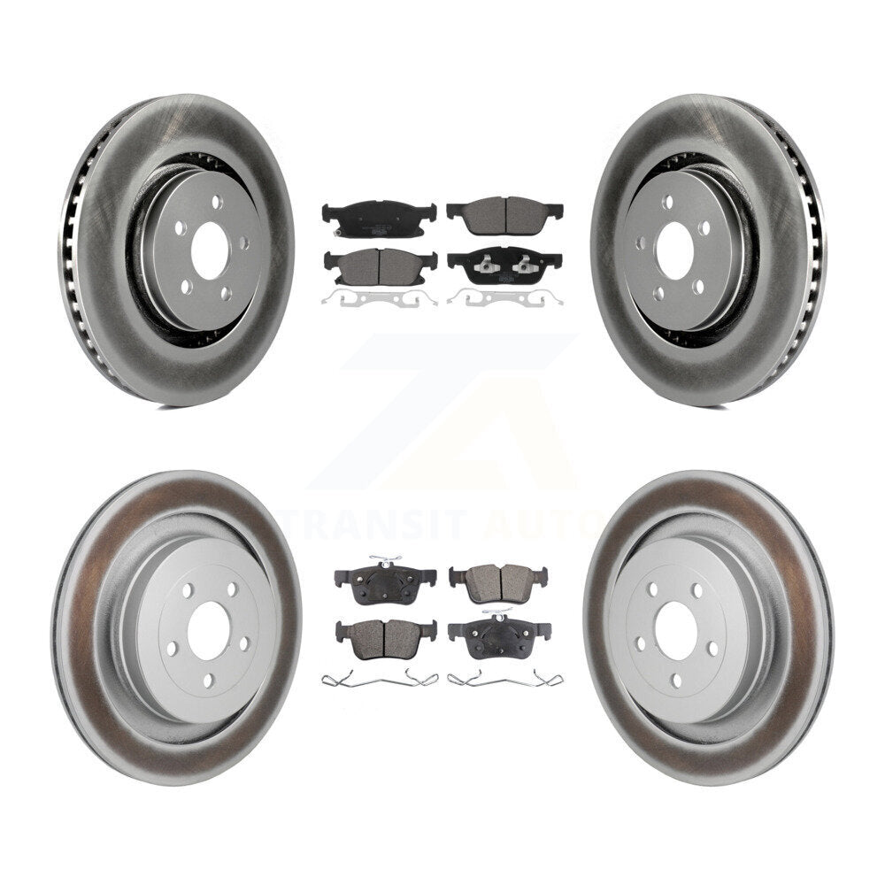 Front Rear Coat Brake Rotors Ceramic Pad Kit For Lincoln Nautilus With Vented KGT-103427