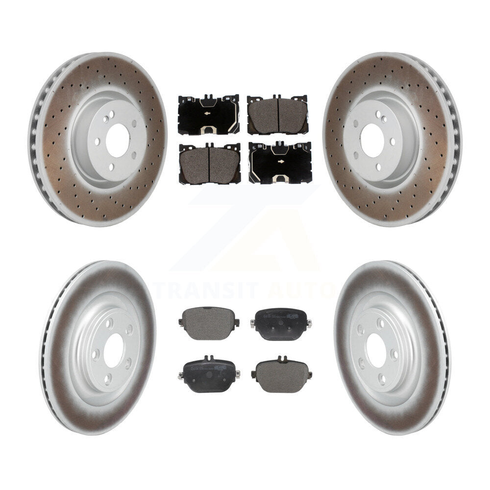 Front Rear Coated Brake Rotors Ceramic Pad Kit For Mercedes-Benz E400 E450 E43 AMG CLS450 KGT-103434