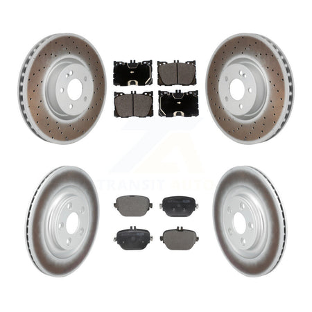 Front Rear Coated Brake Rotors Ceramic Pad Kit For Mercedes-Benz E400 E450 E43 AMG CLS450 KGT-103434
