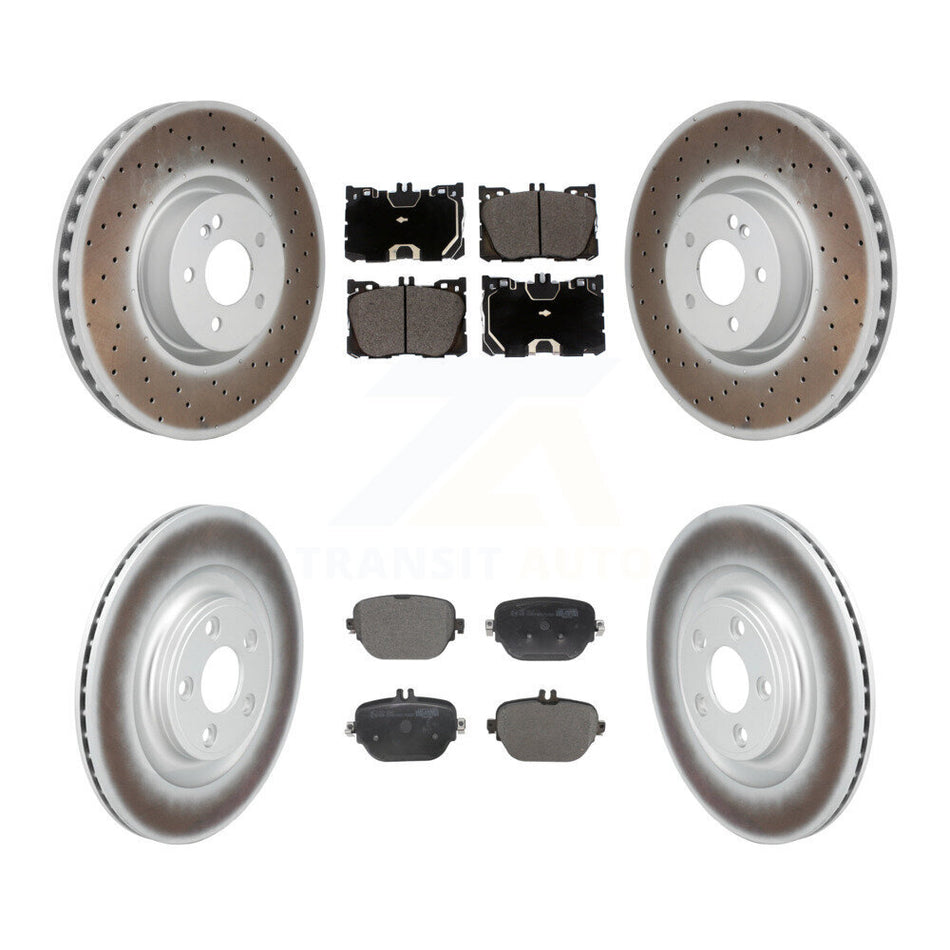 Front Rear Coated Brake Rotors Ceramic Pad Kit For Mercedes-Benz E400 E450 E43 AMG CLS450 KGT-103434