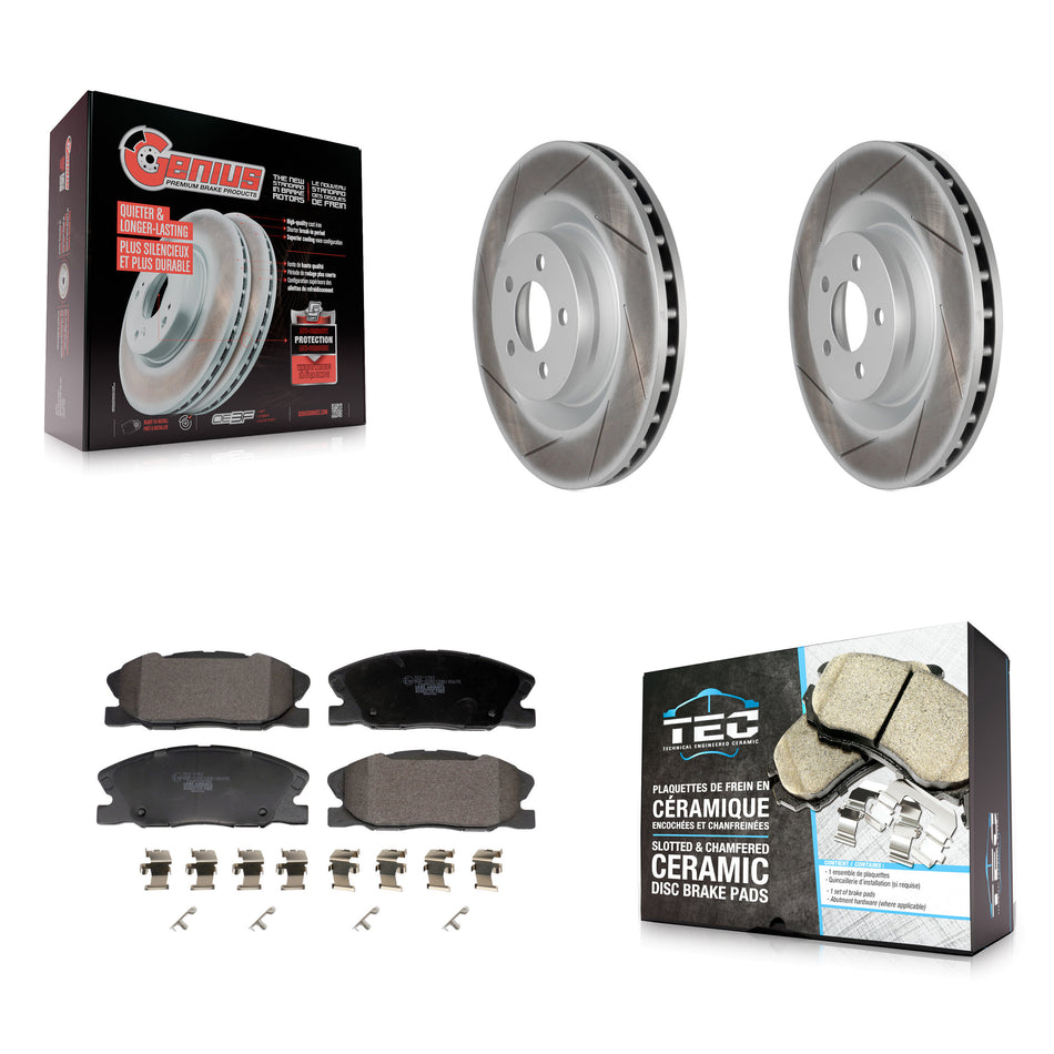 Front Coat Brake Rotors Ceramic Pad Kit For Dodge Charger With 370mm Diameter Rotor KGT-103438