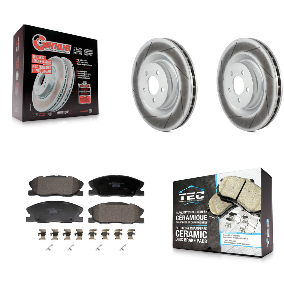 Front Coat Brake Rotors Ceramic Pad Kit For Dodge Charger With 370mm Diameter Rotor KGT-103439