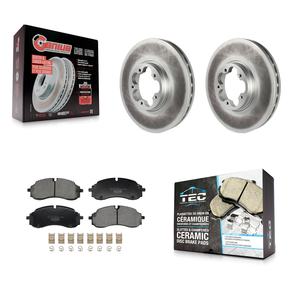 Front Coated Disc Brake Rotors Ceramic Pad Kit For Ford Transit-250 Transit-350 E-Transit KGT-103441