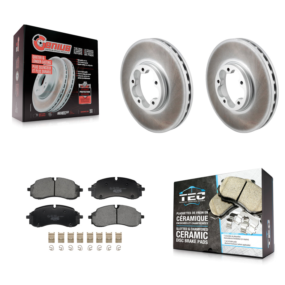Front Coated Disc Brake Rotors Ceramic Pad Kit For Ford Transit-250 Transit-350 E-Transit KGT-103442