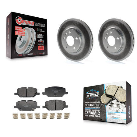 Front Coated Brake Rotors Ceramic Pad Kit For GMC Terrain With 321mm Diameter Rotor KGT-103450