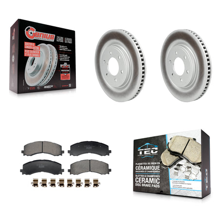Front Coated Disc Brake Rotors And Ceramic Pads Kit For 2022-2023 Ford F-150 Lightning KGT-103458