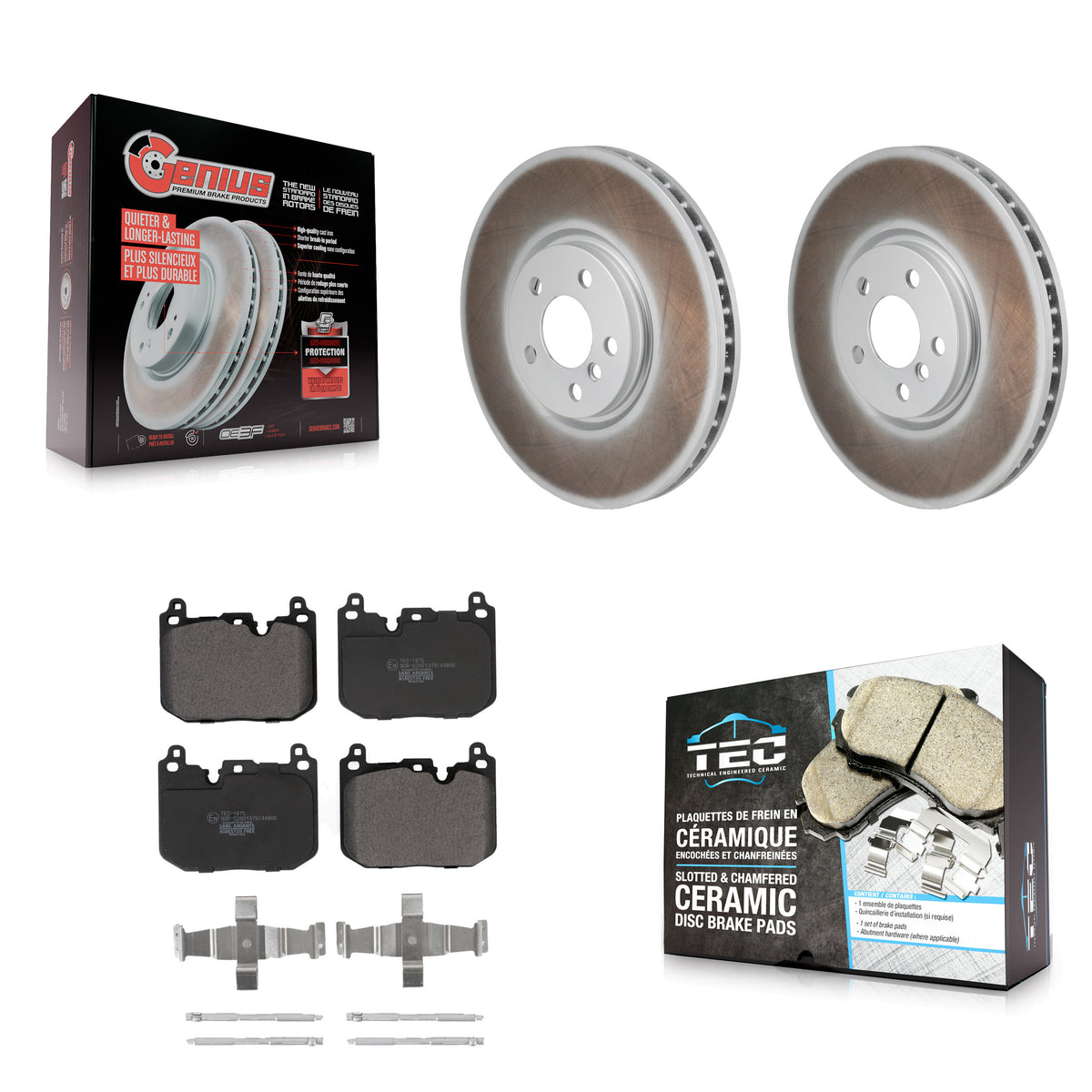 Front Coated Disc Brake Rotors And Ceramic Pads Kit For Mini Cooper Countryman Clubman KGT-103470