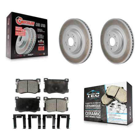Front Coated Disc Brake Rotors And Ceramic Pads Kit For Hyundai Genesis G80 5.0L KGT-103473