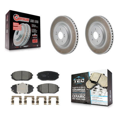 Front Coated Disc Brake Rotors And Ceramic Pads Kit For Hyundai Sonata Kia K5 KGT-103476