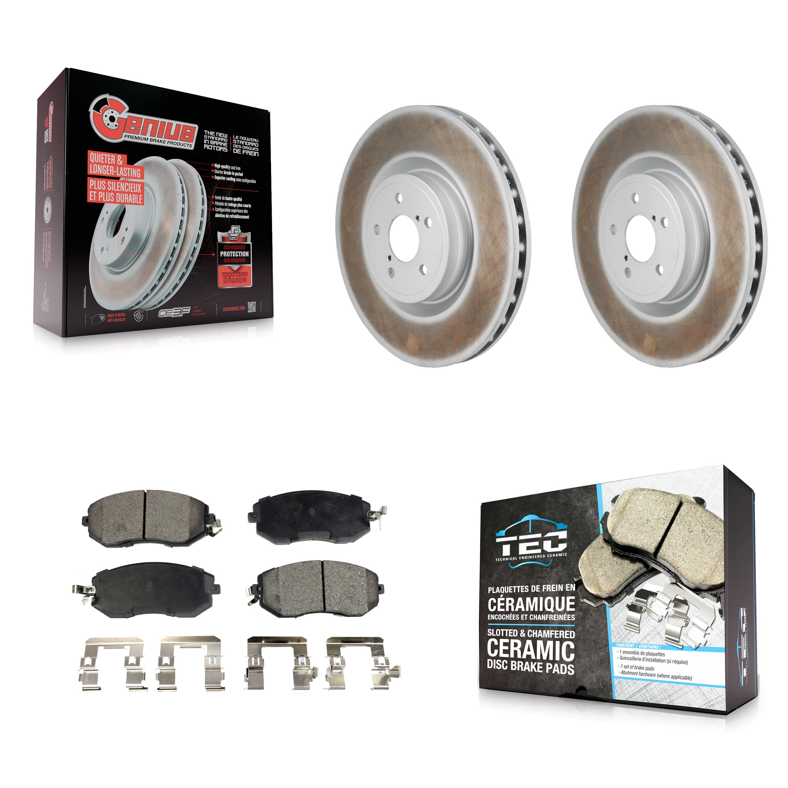 Front Coat Disc Brake Rotor Ceramic Pad Kit For 2019 Toyota 86 Base GT With Brembo Brakes KGT-103493