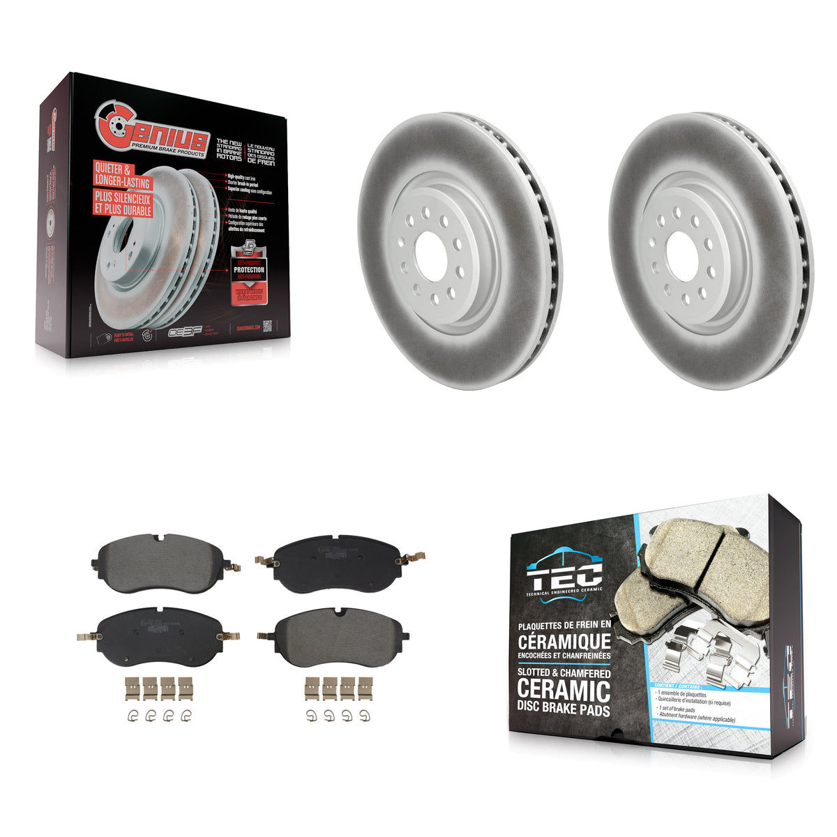 Front Coat Disc Brake Rotors Ceramic Pad Kit For Volkswagen ID.4 Audi Q4 e-tron Sportback KGT-103504
