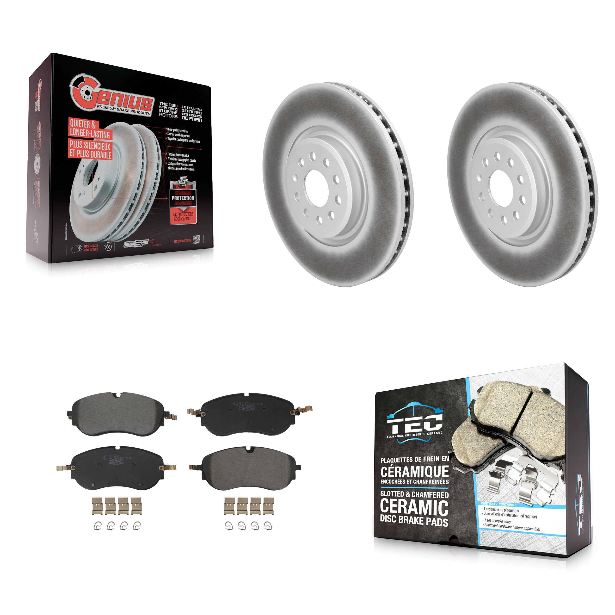 Front Coat Disc Brake Rotors Ceramic Pad Kit For Volkswagen ID.4 Audi Q4 e-tron Sportback KGT-103504