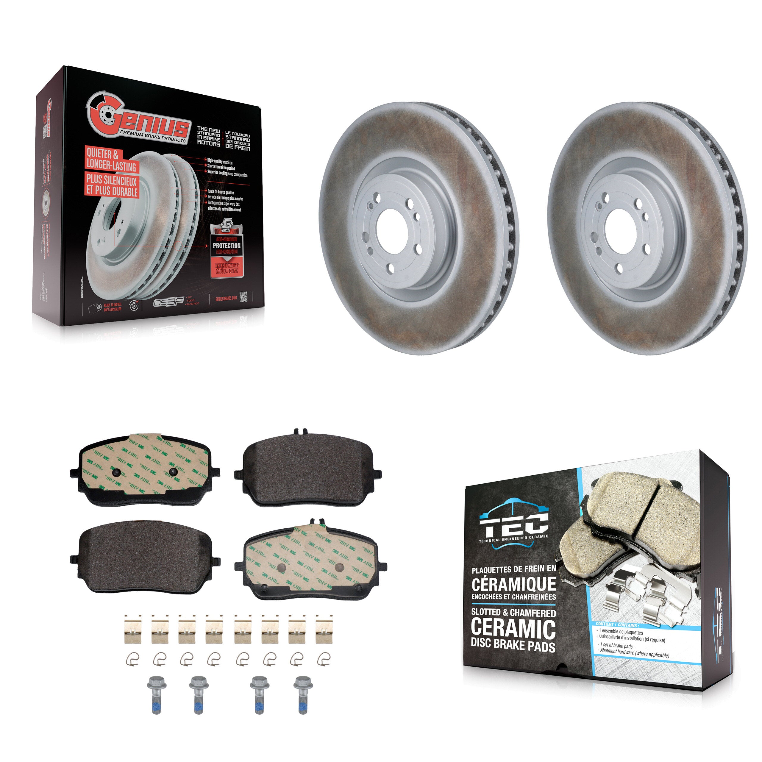 Front Coat Disc Brake Rotor Ceramic Pad Kit For Mercedes-Benz GLE450 GLS450 GLS580 GLE580 KGT-103507