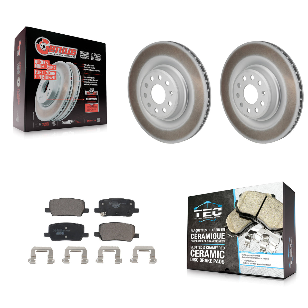 Rear Coated Disc Brake Rotors And Ceramic Pads Kit For Tesla X S KGT-103511