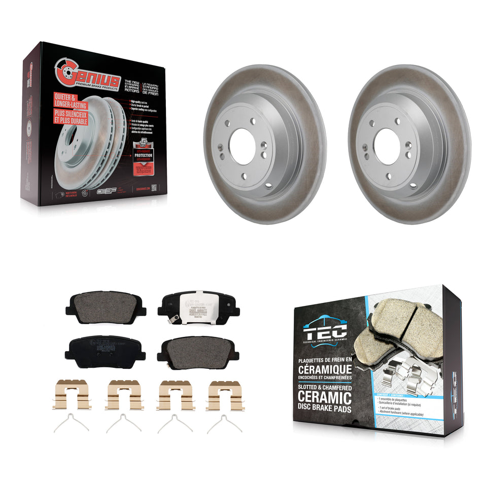 Rear Coated Disc Brake Rotors And Ceramic Pads Kit For Genesis G70 Kia Stinger KGT-103517