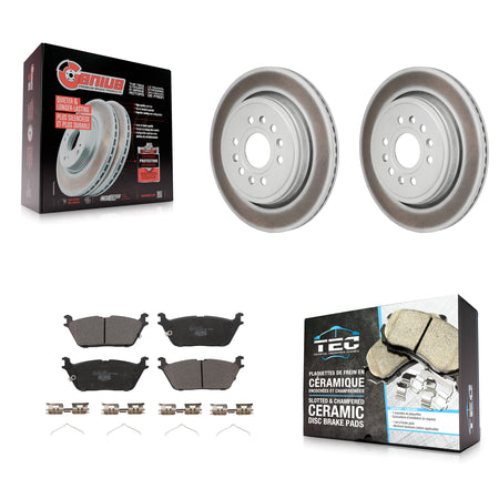 Rear Coated Disc Brake Rotors And Ceramic Pads Kit For Ram 1500 Jeep Wagoneer Grand L KGT-103521