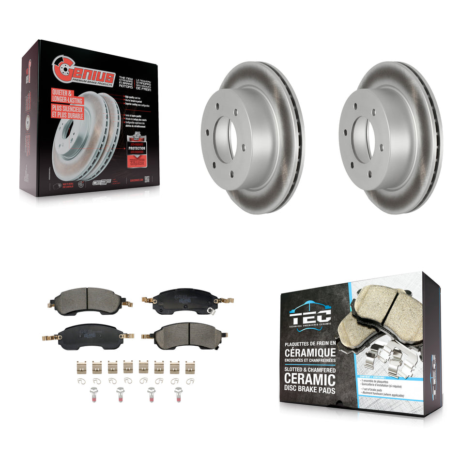 Rear Coated Disc Brake Rotors And Ceramic Pads Kit For Ford Bronco KGT-103525