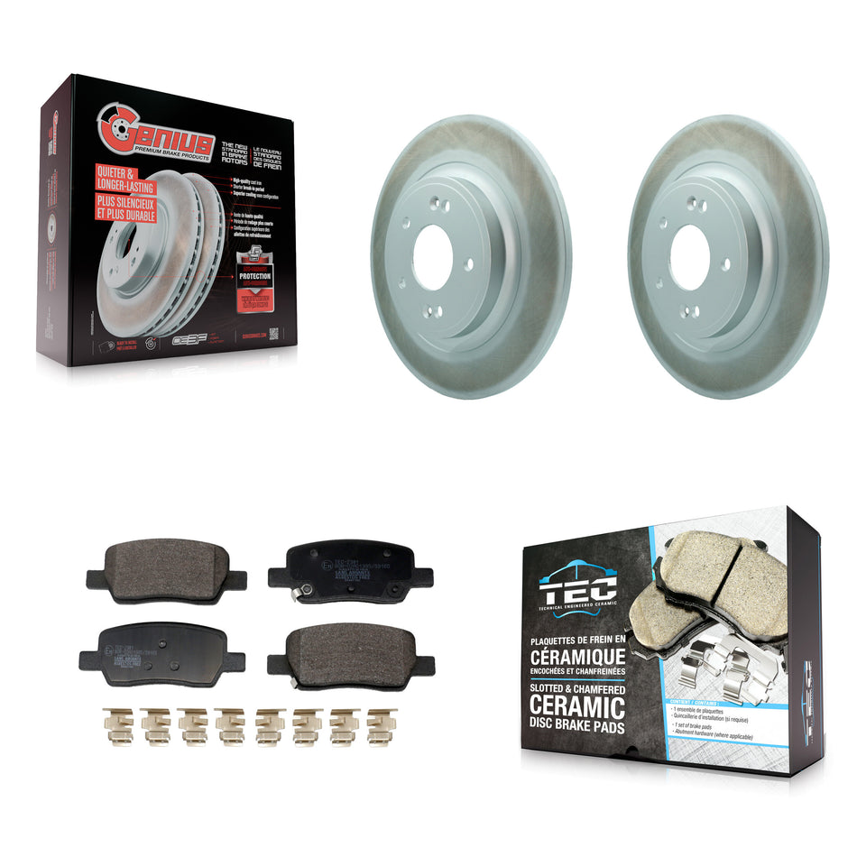 Rear Coated Disc Brake Rotors Ceramic Pad Kit For Hyundai Santa Fe Kia Sorento GAS engine KGT-103535