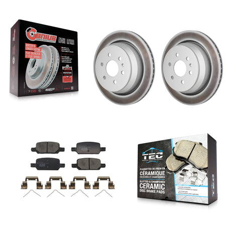 Rear Coated Disc Brake Rotors Ceramic Pad Kit For 2021-2022 Chevrolet Colorado GMC Canyon KGT-103537