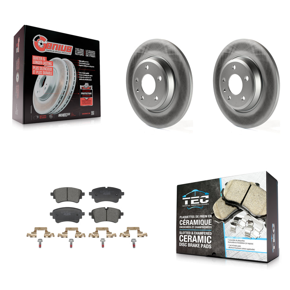 Rear Coated Disc Brake Rotors And Ceramic Pads Kit For Audi A4 Quattro A5 Sportback KGT-103540