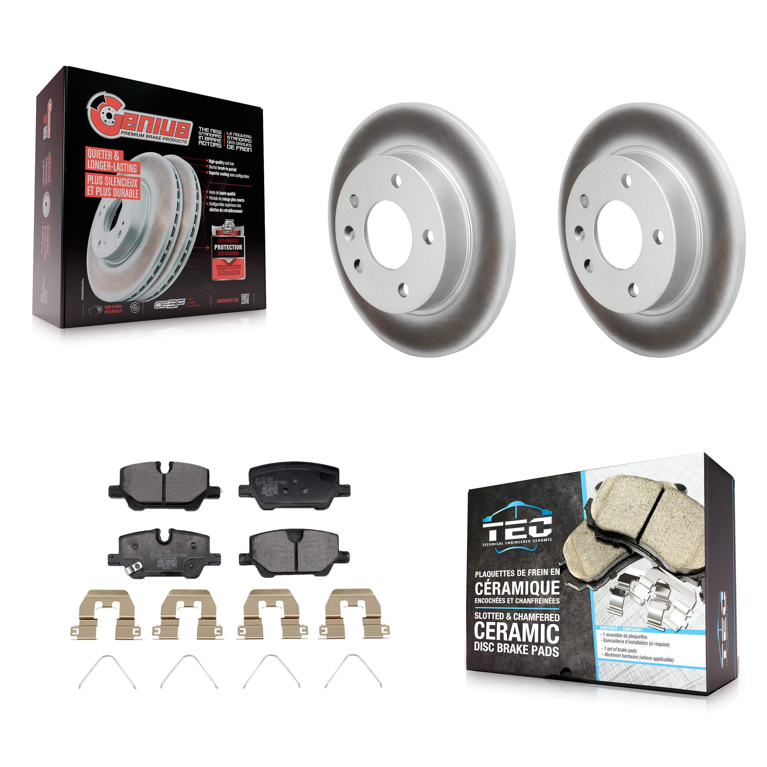 Rear Coated Disc Brake Rotors & Ceramic Pad Kit For Chevrolet Trailblazer Buick Encore GX KGT-103541