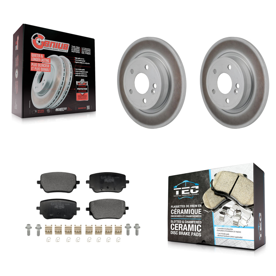 Rear Coat Brake Rotors Ceramic Pad Kit For 2019-2022 Mercedes-Benz A220 With Sport Brakes KGT-103546