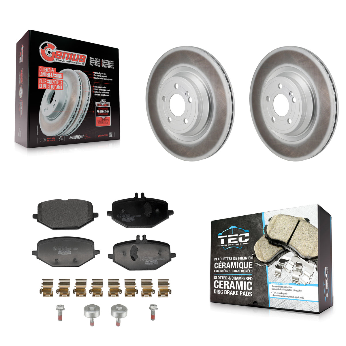 Rear Coated Brake Rotors Ceramic Pad Kit For Mercedes-Benz GLE450 GLE350 GLS450 GLE53 AMG KGT-103552