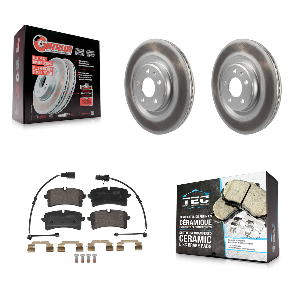 Rear Coated Brake Rotor Ceramic Pad Kit For Audi A7 Quattro With Composite Brakes KGT-103556