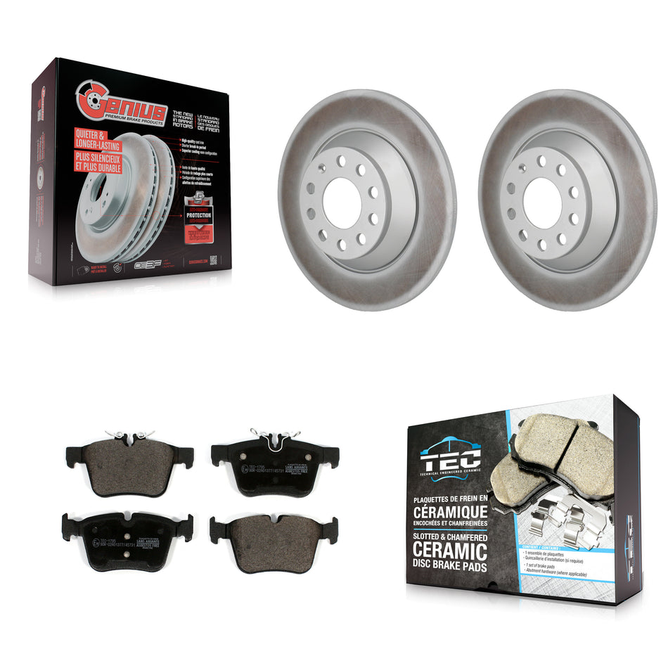Rear Coated Disc Brake Rotor Ceramic Pad Kit For Mercedes-Benz C300 Without Sport Package KGT-103557