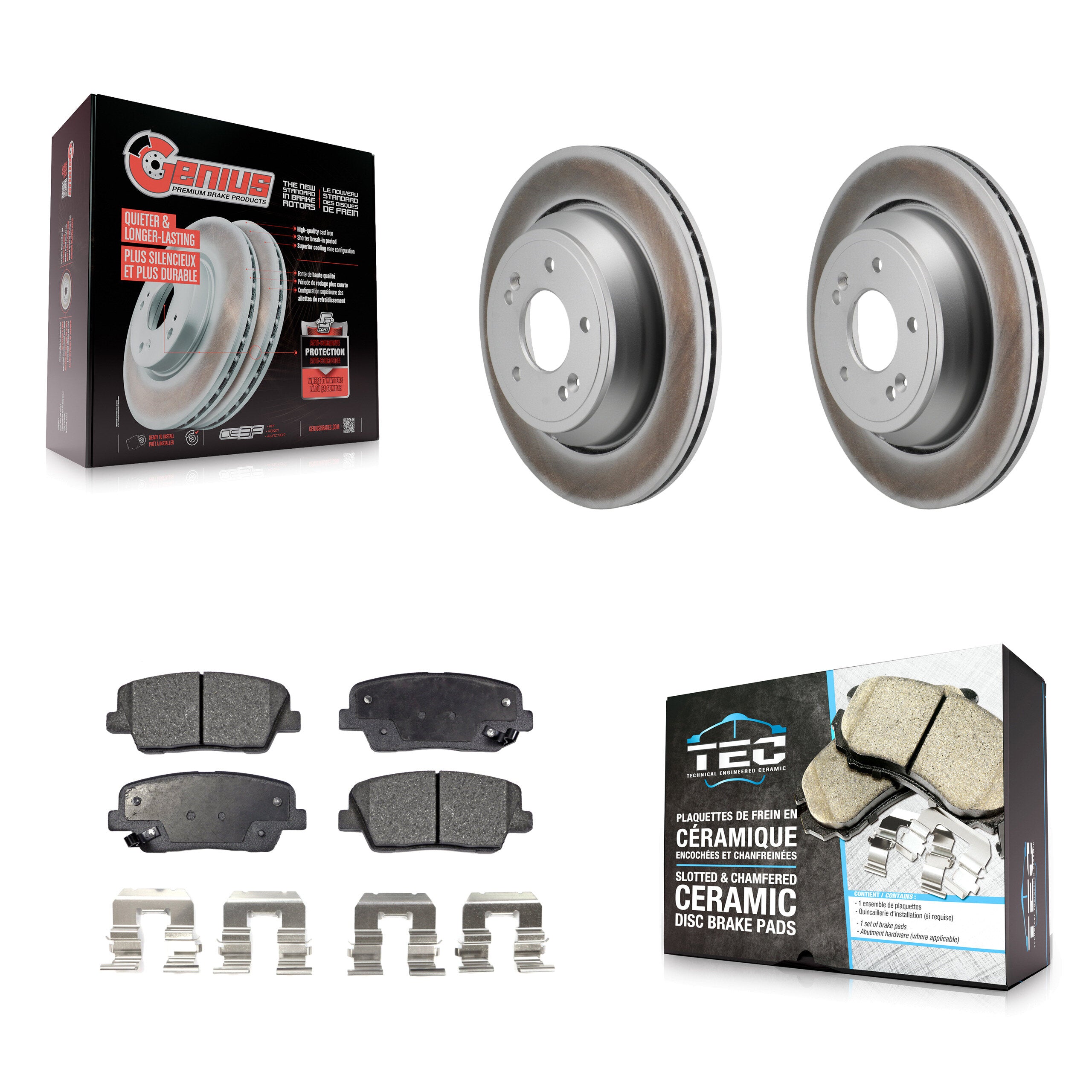 Rear Coated Disc Brake Rotors And Ceramic Pads Kit For Hyundai Equus Kia K900 KGT-103561